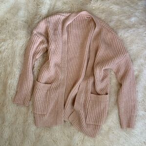 Mossimo Light Pink/Blush Relaxed Chunky Knit Oversized Cardigan Sweater Size XS